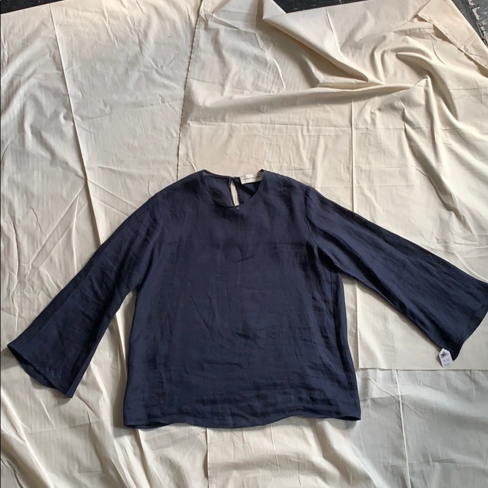 Mansur Gavriel navy linen top